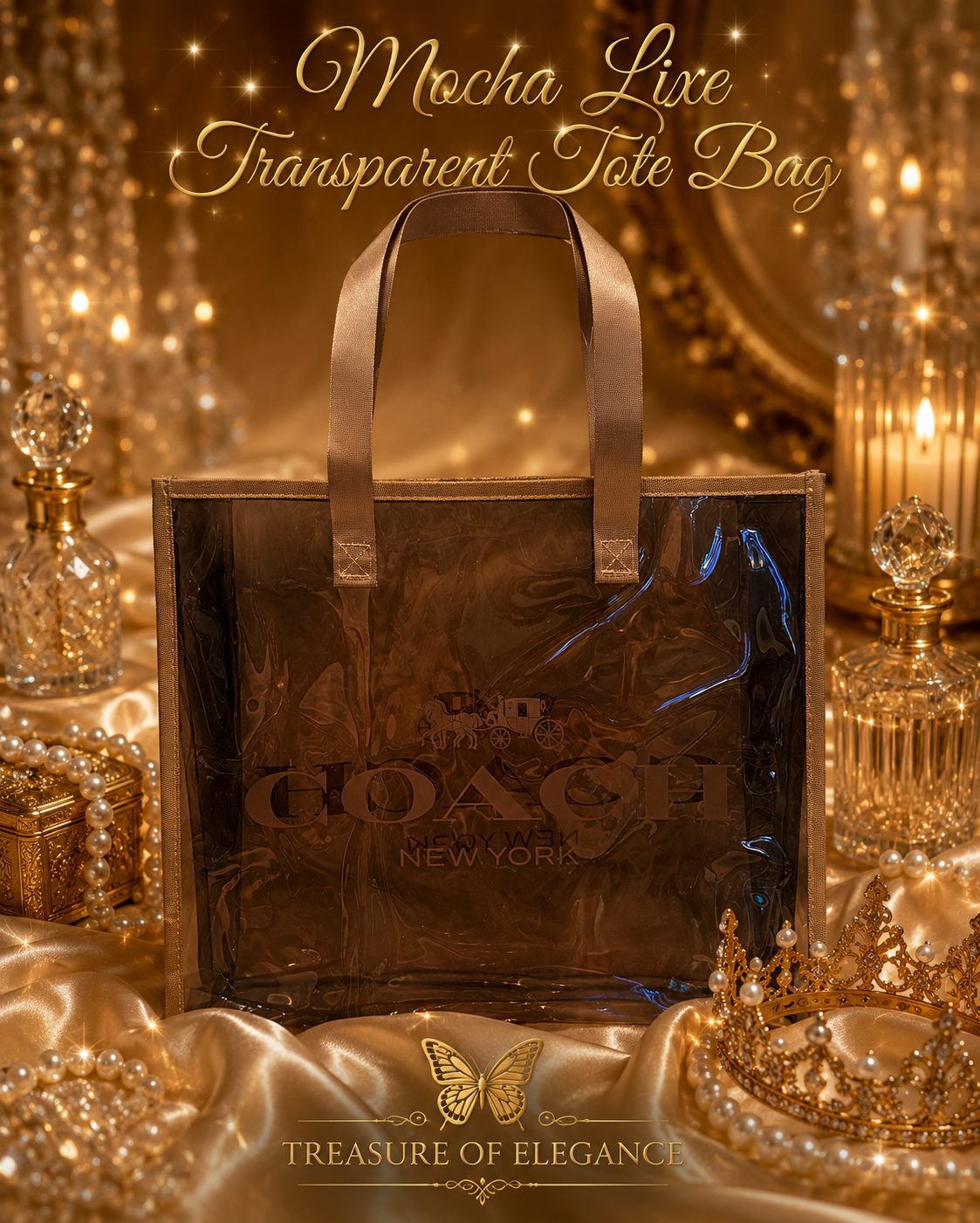 Mocha Luxe Transparent Tote Bag