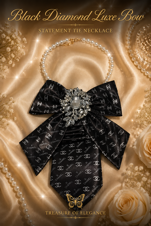 Black Diamond Luxe Bow Statement Necklace