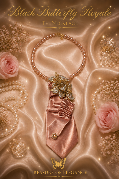 Blush Butterfly Royale Tie Necklace