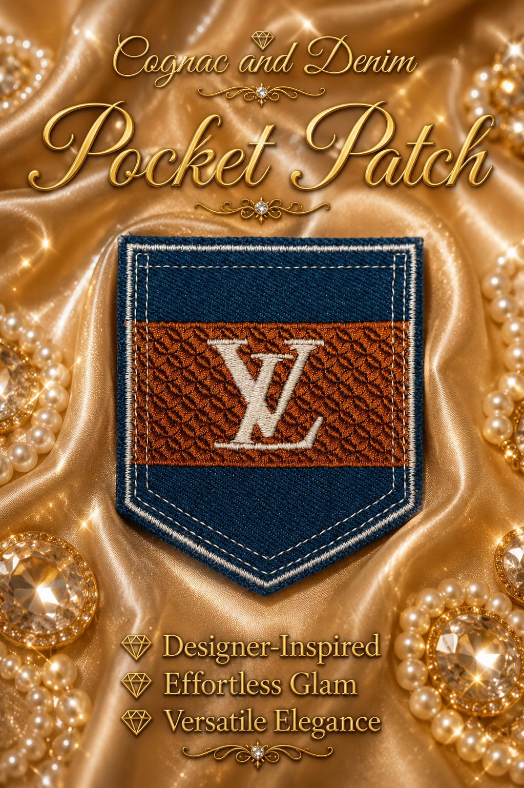 Cognac & Denim Pocket Patch