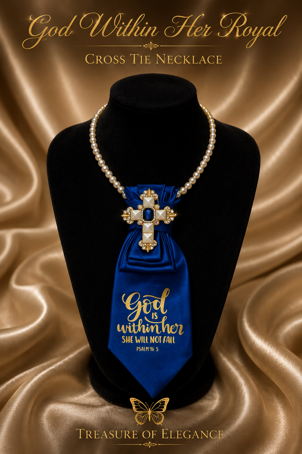 God Within Her Royal – Statement Cross Tie Necklace