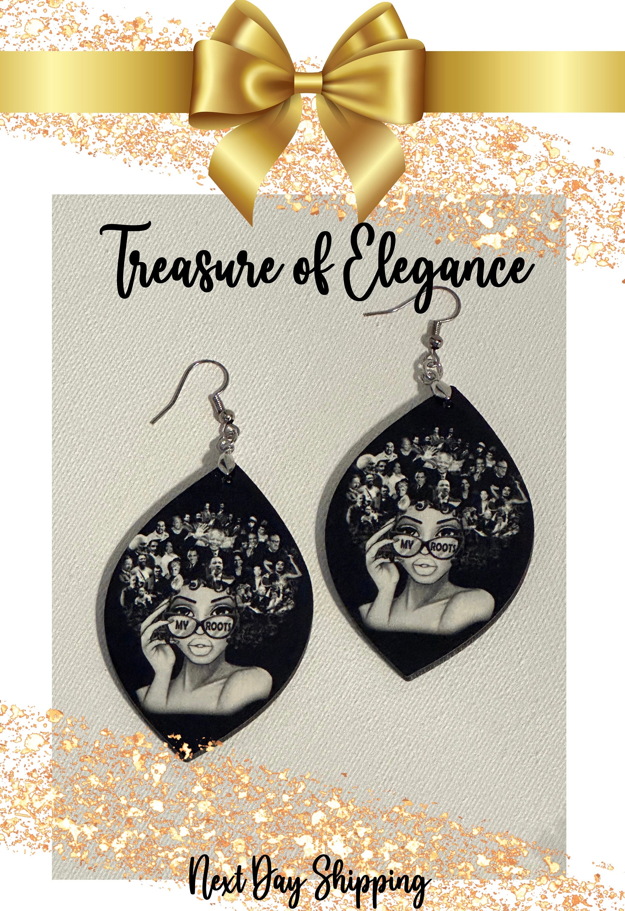 Roots Large Earrings, African American