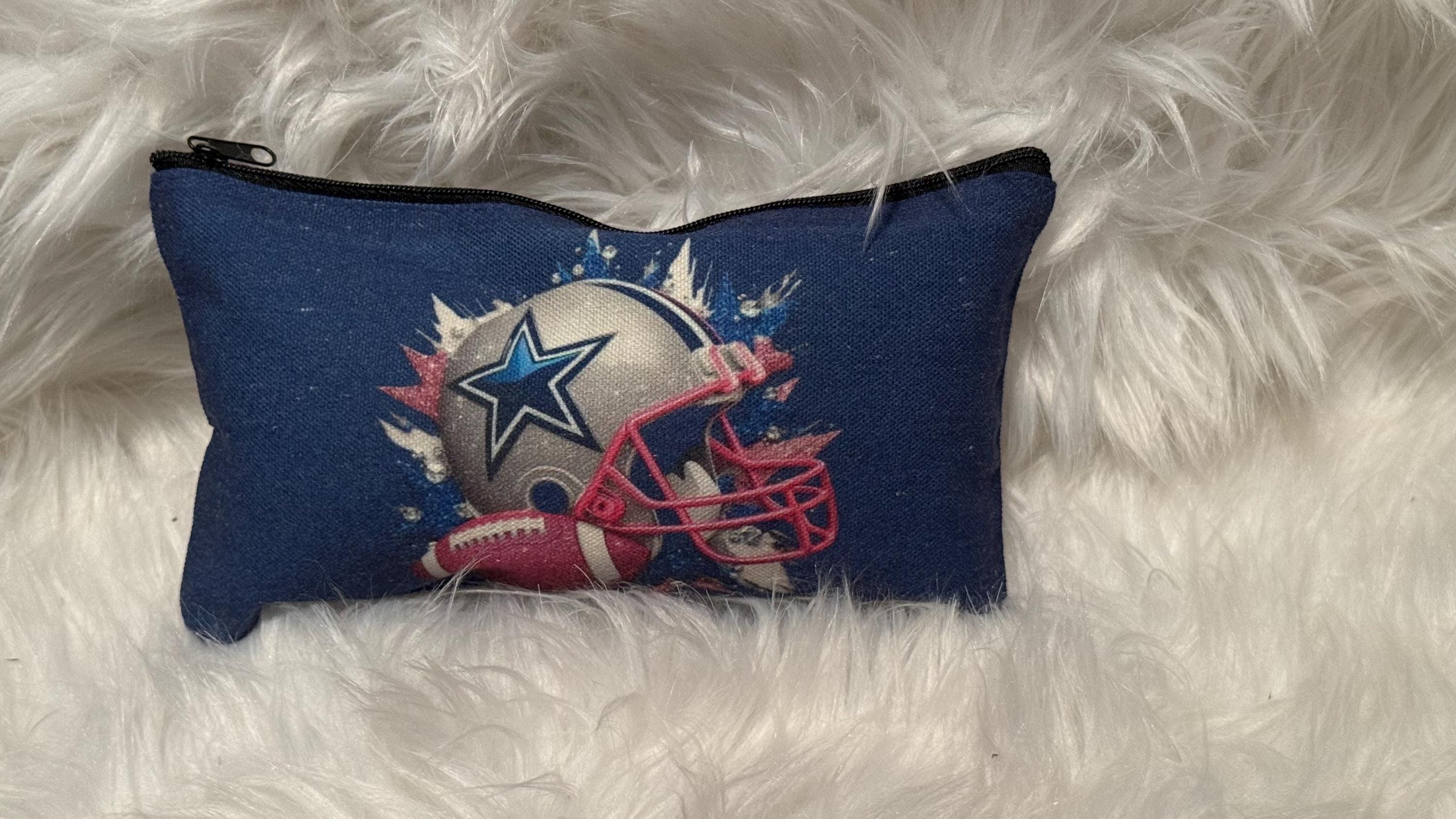 Cowboys Makeup Pouch and Earrings 3pc Set