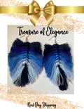 Hues of Blue Tassel Drop Earrings