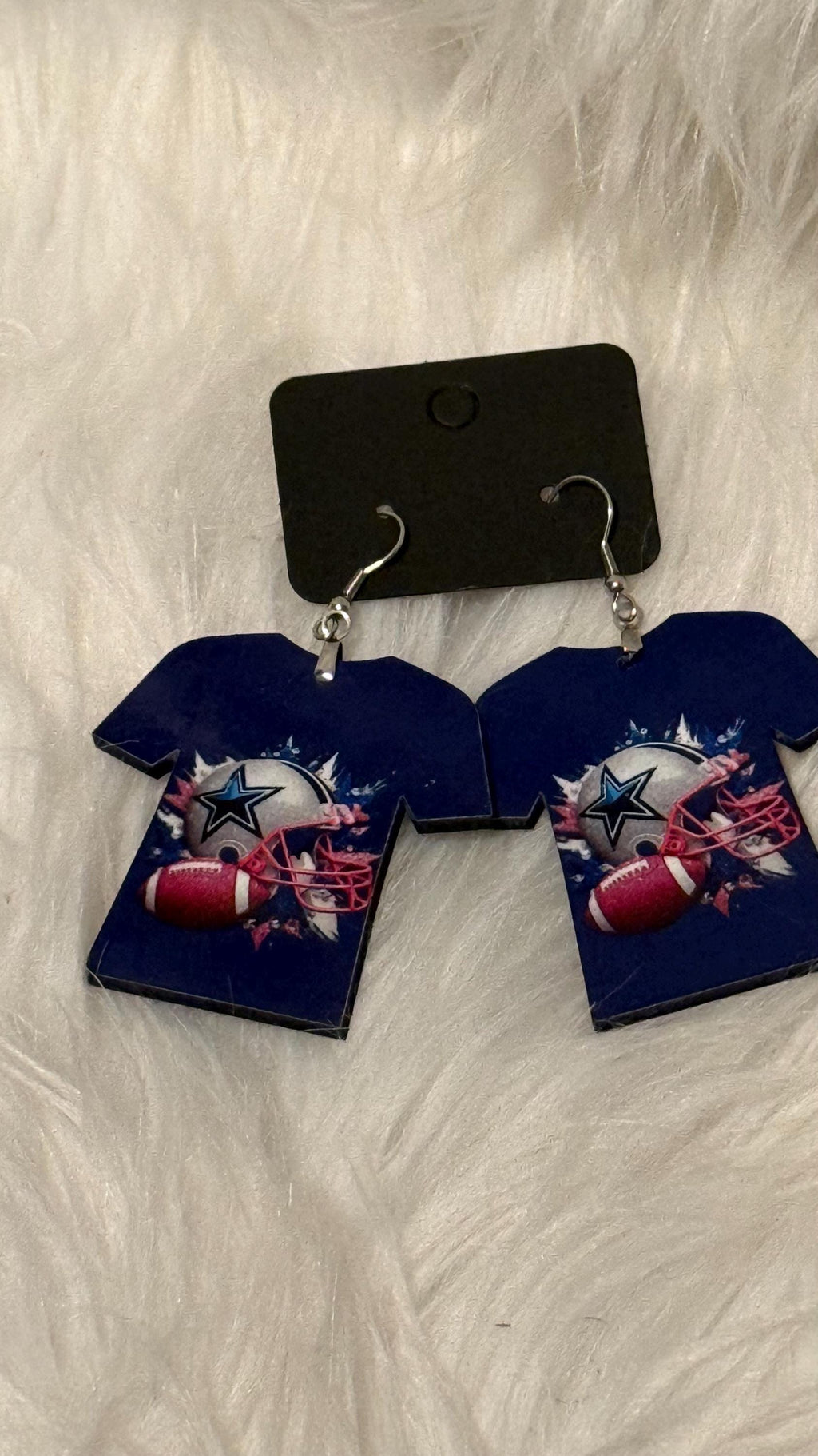 Cowboys Makeup Pouch and Earrings 3pc Set