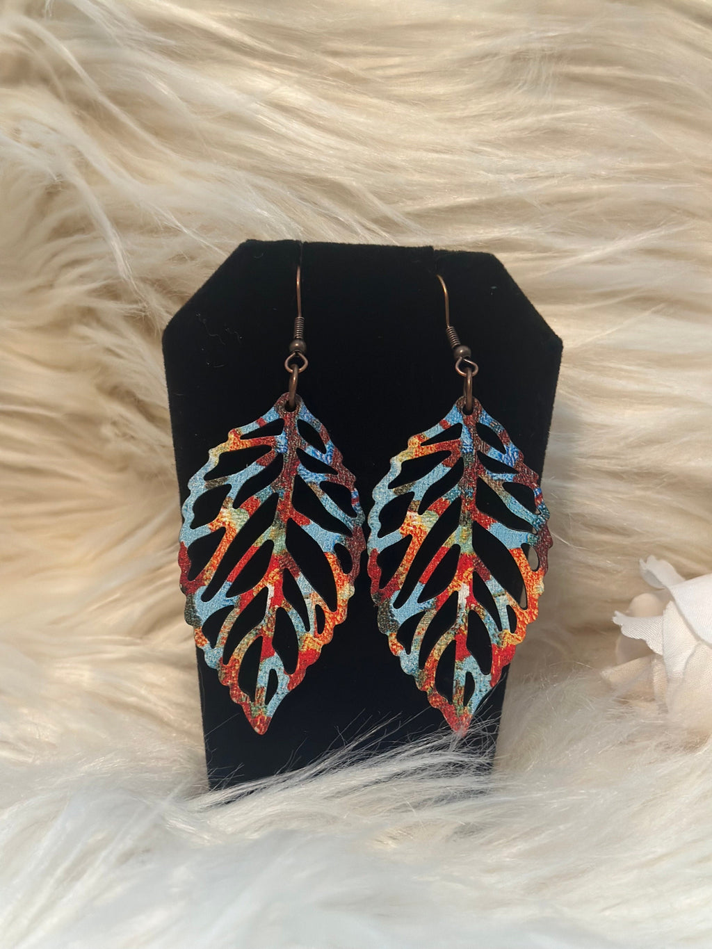 Leaf Drop Earrings Multicolor, teardrop, dangle earrings