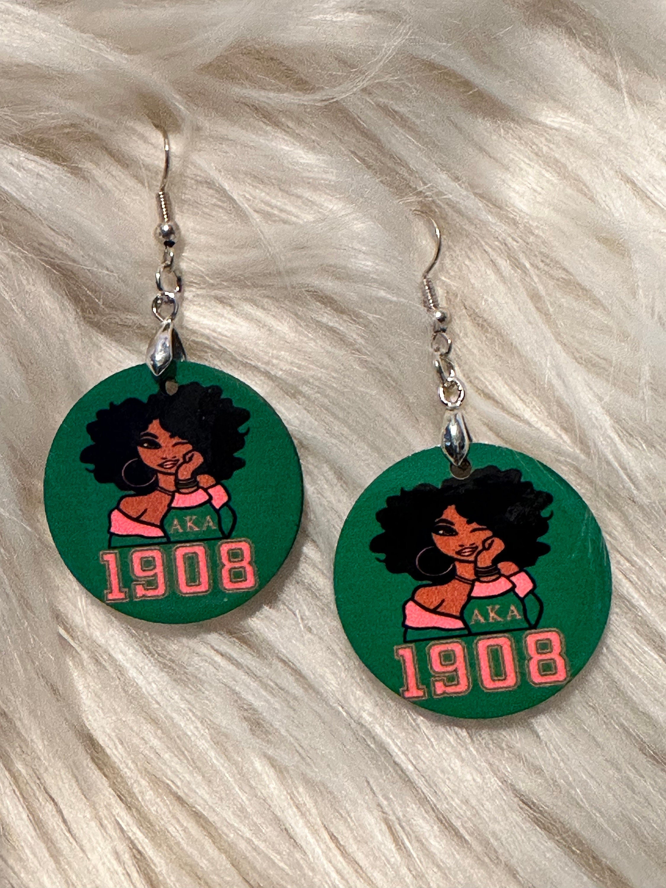 Fashion  Earrings Pink and Green 1908