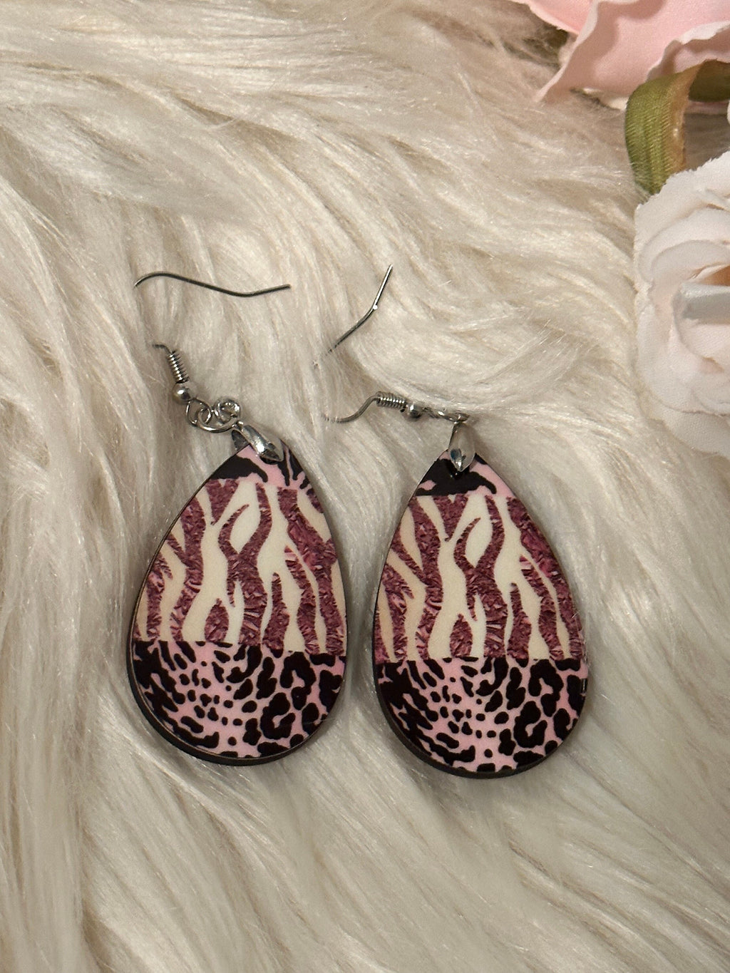 Cheetah and Zebra Print Earrings