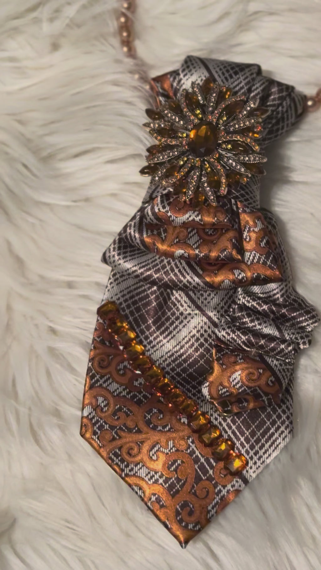 Golden Radiance Statement Tie Necklace